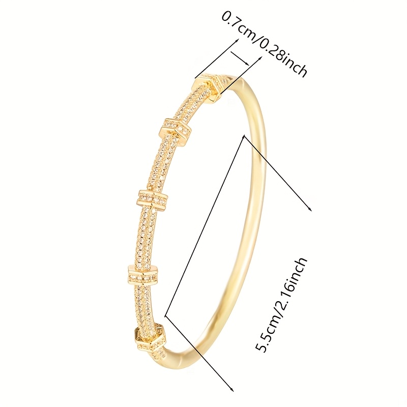 Golden Zirconia Women's Bracelet Sparkling Jewelry Gift